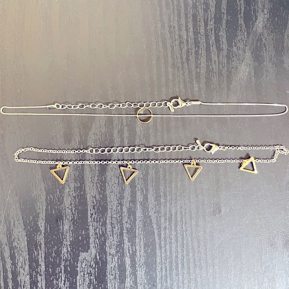Geometric Gold and Silver Fashion Chokers